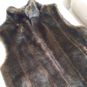 Ladies faux fur reversible vest